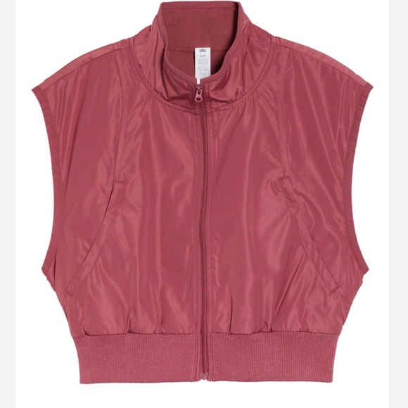 ALO Yoga Tops - ALO Yoga Dusty Rose Cropped Zip-Up Vest